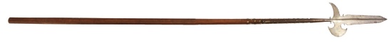 An Early 18th Century Halberd with Partisan Style Blade Stamped On Blade "B Eon" With An Armorer's M