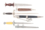 LOT OF 3: THIRD REICH SA, LUFTWAFFE FIRST MODEL, AND LUFTWAFFE DAGGERS.