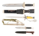 LOT OF3: THIRD REICH HEER, RED CROSS HEWER, AND HITLER YOUTH DAGGERS.