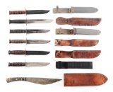 ASSORTED USMC AND USN FIGHTING KNIVES AND TRAPDOOR BAYONET