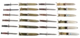 COLLECTORS ASSORTMENT OF US MILITARY M4 BAYONETS FOR THE M1 CARBINE BY VARIOUS MAKERS.