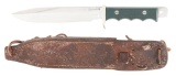 EXCEPTIONALLY RARE AND DESIRABLE RANDALL MODEL 16 DIVERS KNIFE WITH GREEN TENITE HANDLE.