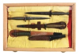LOT OF 5: FAIBAIRN SYKES AND MILITARY KNIFE ASSORTMENT.
