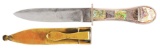 CALIFORNIA DRESS KNIFE WITH SILVER WRAPPED ABALONE HANDLE.