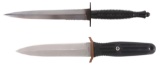 PAIR OF COLLECTORS FIGHTING KNIVES BY AL MAR AND BOKER