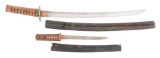 Lot of 2: Mounted Shin Shinto Wakizashi with 18