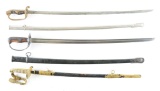 Lot of 3: Japanese Military Officer's Swords in Scabbards.