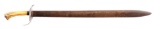 AMERICAN CUTTOE OR HUNTING SWORD WITH ANTLER GRIP.