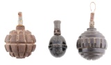 Lot of 3: World War I German Kugel Grenades.