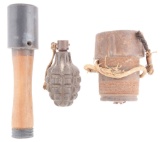 Lot of 3: Korean, Chinese and Very Rare Pipe Grenade.