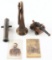 Lot of 5: MGM Bugle, Model Cannons, and Carte de Visite Photographs.