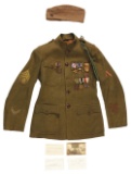 WWI Identified First Division Uniform And Silver Star, Purple Heart Group.