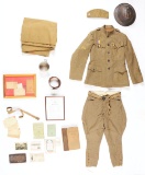 Three World War I U.S. Army Enlisted Uniform Groups.