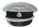 GERMAN WWII WAFFEN SS OFFICER VISOR CAP