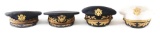 Lot Of 4: US Army General's Dress Visor Caps.