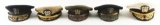 Lot Of 5: US Navy Admiral's Visor Caps.