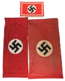 LOT OF 3: THIRD REICH FLAGS.