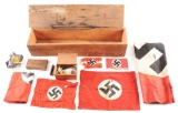 LOT OF 55: US WWII VETERAN BRINGBACK LOT WITH THIRD REICH INSIGNIA, BADGES, BUCKLES, AND BADGES.