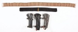 Lot Of 5: U.S. Army Indian Wars Carbine Boots & Webbing Bandoliers.