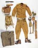 Lot Of 12: U.S. World War I Field Gear And Uniform.