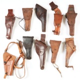 Lot Of 10: U.S. Army Leather Holsters.