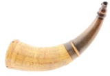 Engraved French and Indian War Powder Horn of Dr. Samuel Howe, Crown Point, 1759; ex. William H. Gut