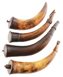 Lot of 4: 18th and Early 19th Century Powder Horns.