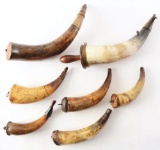 Lot of 7: Powder Horns.