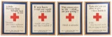 LOT OF 4: COMPLETE PROFESSIONALLY FRAMED WORLD WAR I SET OF FOUR RED CROSS POSTERS.