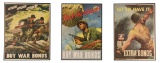 LOT OF 3: GRAPHIC COMBAT WORLD WAR II POSTERS.