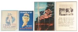 LOT OF 4: UNCLE SAM, PEARL HARBOR, F.D.R. POSTERS.