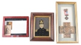 LOT OF 3: TWO ITEMS RELATING TO JOHN HARRIS, 6TH COMMANDANT OF THE USMC, AND A LARGE SPANISH WAR VET