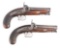 (A) LOT OF TWO: A HIGH QUALITY CASED PAIR OF ENGLISH PERCUSSION TRAVELLING PISTOLS BY THOMAS STEVENS