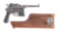 (C) MAUSER BOLO BROOMHANDLE SEMI-AUTOMATIC PISTOL, VL&D MARKED WITH STOCK.