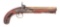 (A) AN AMERICAN KENTUCKY STYLE SINGLE SHOT FLINTLOCK PISTOL CONVERTED TO PERCUSSION BY TRYON, PHILAD