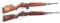 (C) LOT OF 2: LINED OUT UNDERWOOD AND IRWIN PEDERSEN M-1 CARBINES.