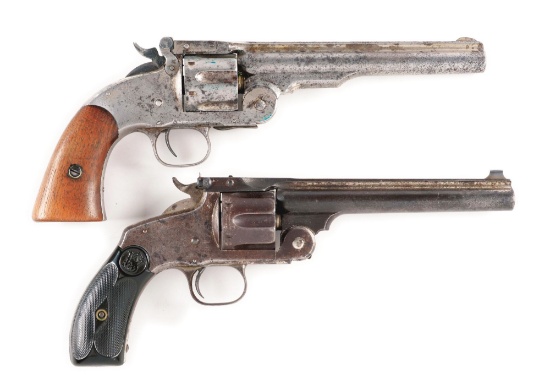 (A) LOT OF TWO: TWO ANTIQUE SMITH & WESSON REVOLVERS - SCHOFIELD & NO. 3.