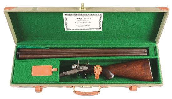 (A) EXCEEDINGLY RARE NICHOLS & LEFEVER A GRADE 10 BORE SHOTGUN WITH CASE.