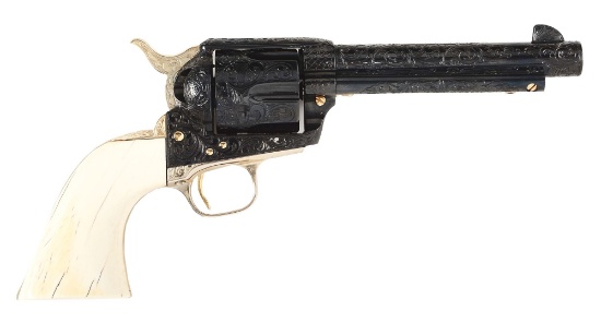 (C) CUSTOM ENGRAVED COLT SINGLE ACTION ARMY REVOLVER (1956).
