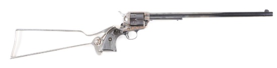 (C) COLT BUNTLINE SINGLE ACTION ARMY REVOLVER WITH SKELETON STOCK (1902).