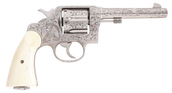 (C) ENGRAVED & PLATED COLT MODEL 1917 DOUBLE ACTION REVOLVER.