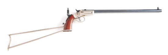 (C) STEVENS NEW MODEL POCKET RIFLE NO. 40 SINGLE SHOT WITH MATCHING STOCK.