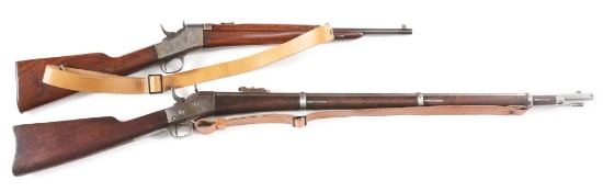 (C+A) LOT OF TWO: TWO REMINGTON ROLLING BLOCK RIFLES.