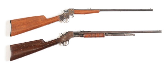 (C) LOT OF TWO: TWO PRE-WAR STEVENS .22 BOYS RIFLES.