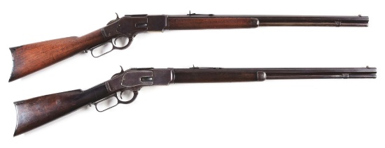 (C+A) LOT OF 2: WINCHESTER 1873 LEVER ACTION RIFLES.