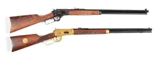 (M) LOT OF 2: MARLIN 1894 .44-40 LEVER ACTION RIFLE AND WINCHESTER COMMEMORATIVE .38-55 LEVER ACTION