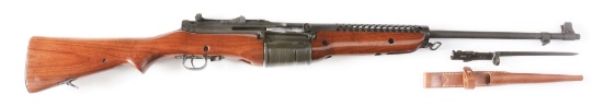 (C) JOHNSON MODEL 1941 SEMI-AUTOMATIC RIFLE WITH BAYONET.