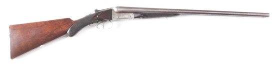 (C) W.C. SCOTT BOXLOCK SIDE BY SIDE SHOTGUN WITH DAMASCUS BARRELS.
