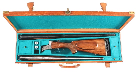 (C) MAHRHOLDT PETERLONGO BLITZ ACTION EJECTOR OVER UNDER DOUBLE RIFLE IN .30-40 KRAG WITH EXTRA SHOT