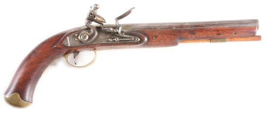 (A) RARE JOSEPH HENRY MODEL 1807-1808 FLINTLOCK SECONDARY MARTIAL PISTOL.